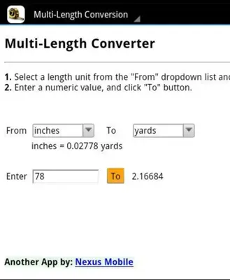 Multi-Length Conversion android App screenshot 2